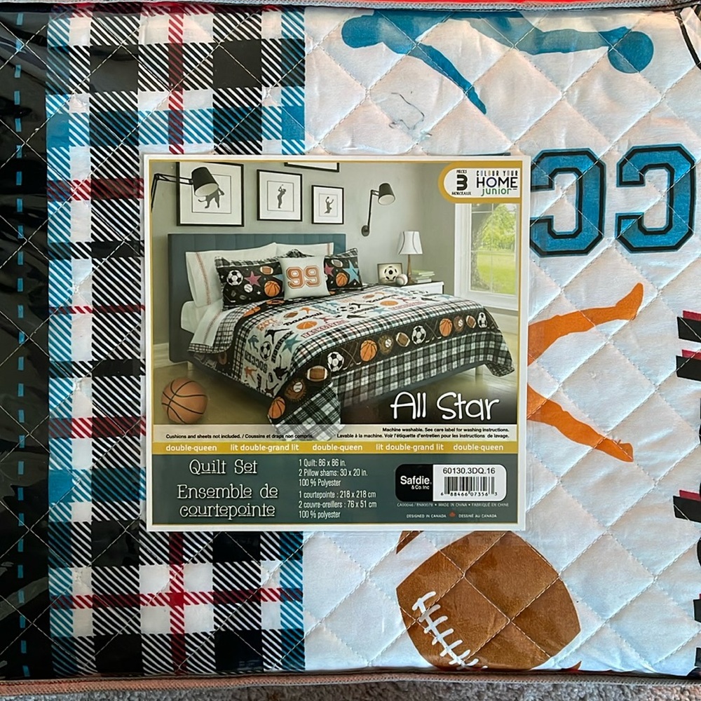 Sports Quilt Set, Double Queen